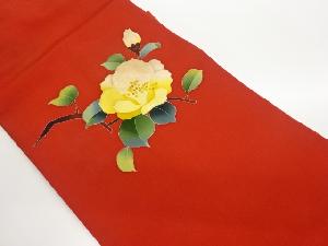 塩瀬手描き花葉に枝模様名古屋帯